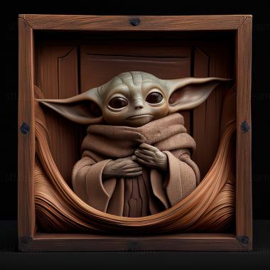 3D model st Baby Yoda from Mandalorian (STL)